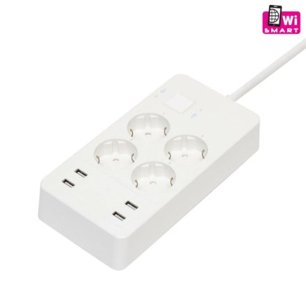 Somogyi Smart WiFi hálózati elosztó 4 aljzat + 4 USB 1.5m fehér (NV 4 WIFI)