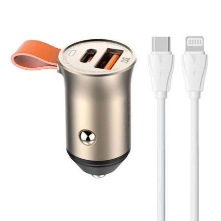 LDNIO C509Q autós töltő USB-A-USB-C  30W + USB-C-Lightning kábel (5905316142572)