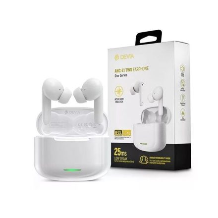 Devia ANC-E1 Bluetooth True Wireless sztereó fülhallgató fehér (ST359569)