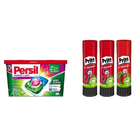 Pritt ragasztóstift 22 g AKCIÓS CSOMAG + Persil Power Caps mosókapszula 36x22 g (3x12 db ) (AKCSTIFT22PRITT)