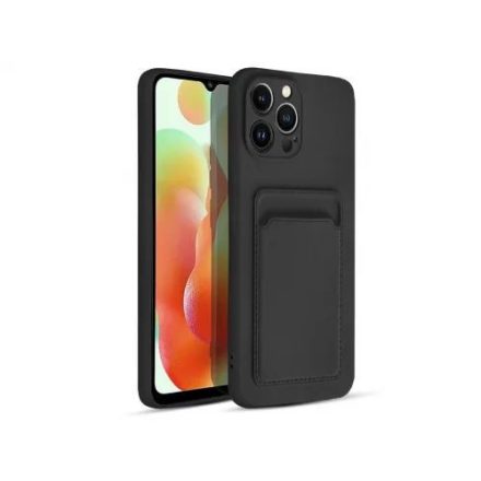 Haffner Card Case Xiaomi Redmi Note 12 5G/Poco X5 5G szilikon tok kártyatartóval fekete (PT-6626)