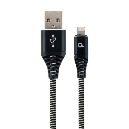 Gembird 8-pin - USB-A adat- és töltőkábel 1m fekete-fehér (CC-USB2B-AMLM-1M-BW)