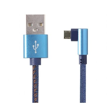 Gembird Premium Micro-USB (derékszögben hajlított) - USB-A kábel 1m kék (CC-USB2J-AMmBML-1M-BL)