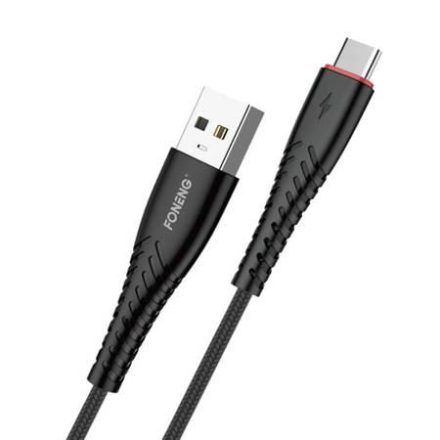 Foneng X15 USB-A - USB-C adat- és töltőkábel 1.2m fekete (6970462512325)