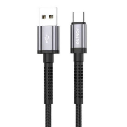 Foneng X83 USB-A - USB-C töltőkábel 1m fekete-ezüst (6970462518464)