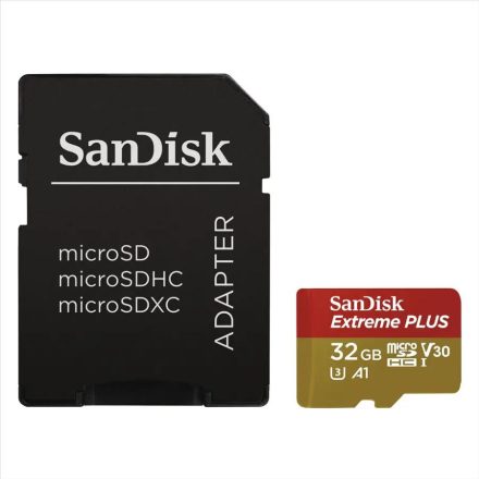 32GB microSDHC Sandisk Extreme Plus V30 U3 A1 + adapter (173424 / SDSQXBG-032G-GN6MA)