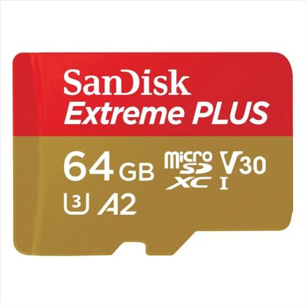 64GB microSDXC Sandisk Extreme Plus V30 U3 A2 + adapter (214500 / SDSQXBU-064G-GN6MA)