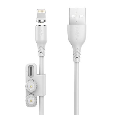 Foneng X62 Magnetic 3az1-ben USB-A - USB-C/Lightning/MicroUSB töltőkábel 1m fehér (6970462516378)