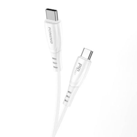 Foneng X73 USB-C - USB-C töltőkábel 1m fehér (6970462517498)