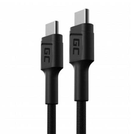 Green Cell USB-C - USB-C adat és töltőkábel 0,3m fekete (KABGC31)