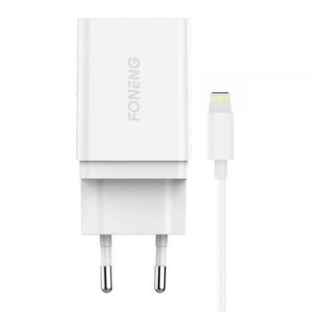 Foneng K300 hálózati töltő + USB-A - Lightning kábel fehér (K300 iPhone)