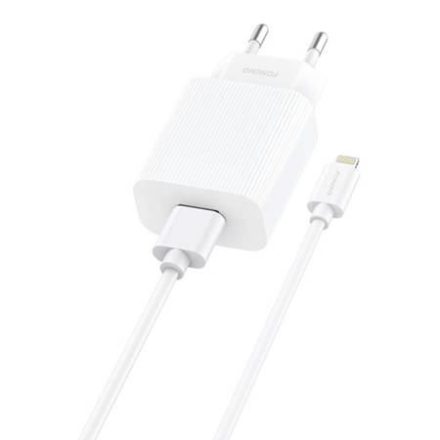 Foneng EU28 hálózati töltő + USB-A - Lightning kábel fehér (EU28 iPhone)