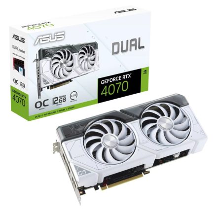 ASUS GeForce RTX 4070 12GB Dual OC White Edition videokártya (DUAL-RTX4070-O12G-WHITE)