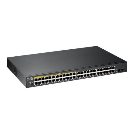 ZyXEL 48 portos GbE LAN PoE (170W) smart menedzselhető switch (GS1900-48HPV2-EU0101F)
