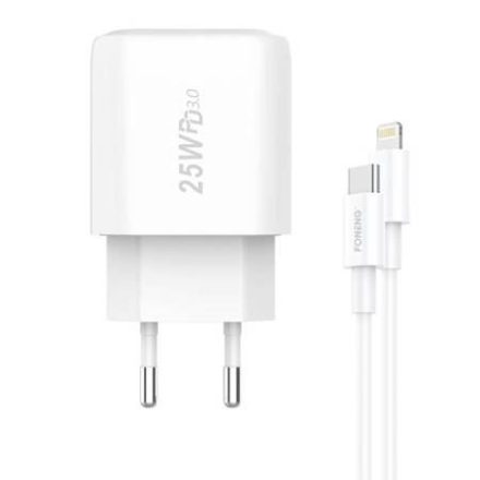 Foneng EU40 hálózati töltő + USB-C -Lightning kábel fehér (EU40 Type-C to iPhon)