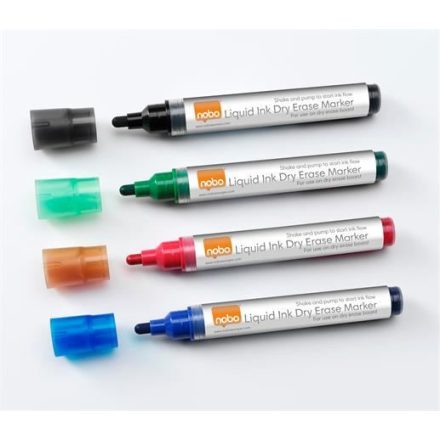 NOBO Táblamarker folyékonytintás1-3 mm 4db különböző szín (VN2408)