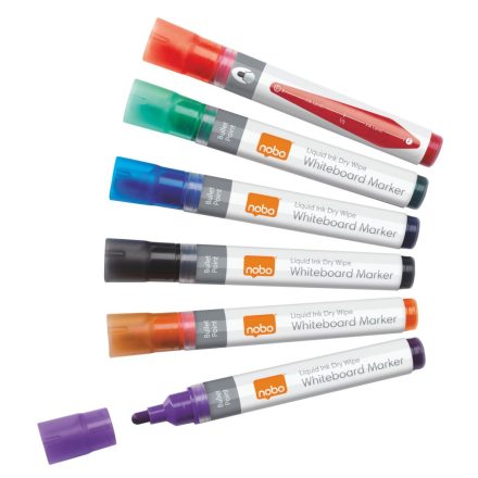 NOBO Táblamarker folyékonytintás1-3 mm 6db különböző szín (VN1419)