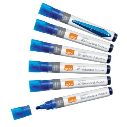 NOBO Táblamarker folyékonytintás1-3 mm 6db kék (VN5378)