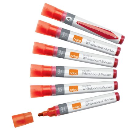 NOBO Táblamarker folyékonytintás1-3 mm 6db piros (VN5379)