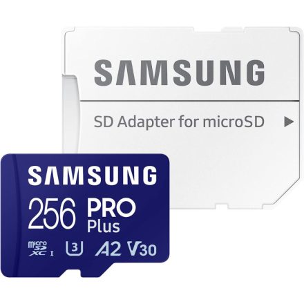 256GB microSDXC Samsung Pro Plus CL10 U3 A2 V30 + adapter (MB-MD256SA/EU)