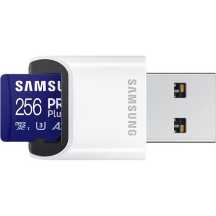 256GB microSDXC Samsung Pro Plus CL10 U3 A2 V30 + kártyaolvasó (MB-MD256SB/WW)