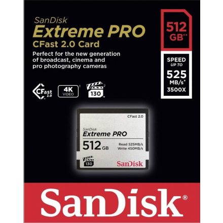 512GB Compact Flash Sandisk CFast 2.0 Extreme Pro (SDCFSP-512G-G46D / 173409)