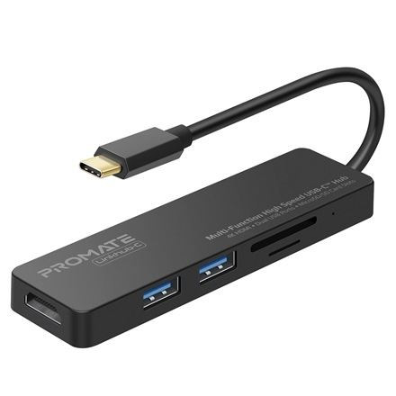 Promate USB-C 5in1 HUB fekete (LINKHUB-C)