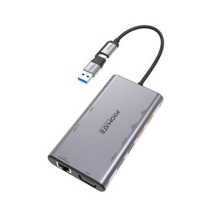 Promate USB-C 9in1 HUB szürke (PRIMEHUB-MST)