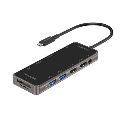 Promate USB-C 11in1 HUB fekete (PRIMEHUB-PRO)