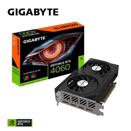 Gigabyte GeForce RTX 4060 8GB WINDFORCE OC 8G videokártya (GV-N4060WF2OC-8GD)