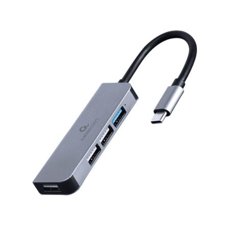 Gembird USB-C 2.0 HUB 4 portos ezüst (UHB-CM-U3P1U2P3-01)