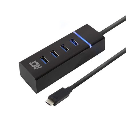 ACT USB-C Hub 3.2 4 portos fekete (AC6415)