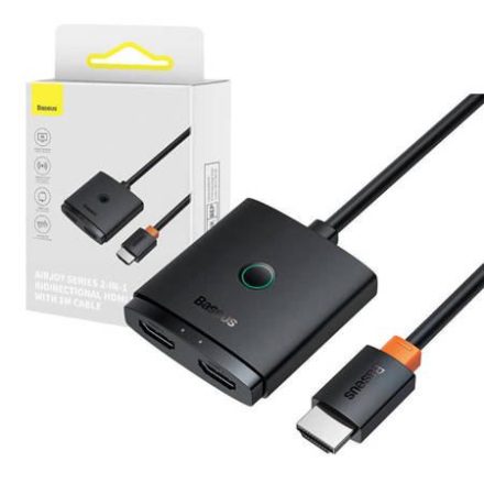 Baseus Cluster HDMI Switch + 1m kábel fekete (B01331105111-01)