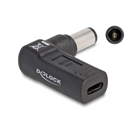 DeLock notebook töltő adapter USB-C anya -> DELL 7,4 x 5,0 mm apa hajlított (60008)