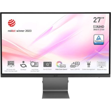 27" MSI Modern MD271UL LCD monitor szürke (9S6-3PB8CH-005)