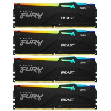 64GB 6000MHz DDR5 RAM Kingston Fury Beast RGB CL40 (4x16GB) (KF560C40BBAK4-64)