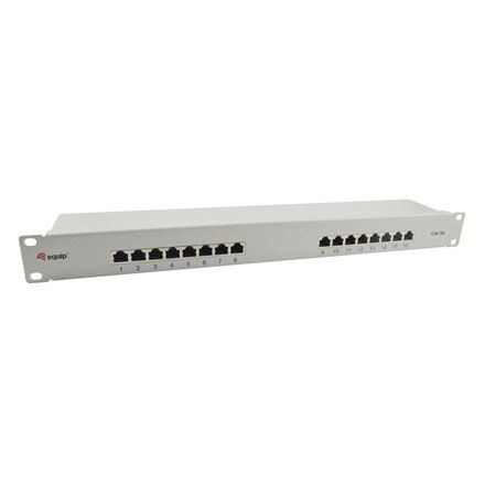 Equip Patch Panel 16 port, Cat5e, 1U, árnyékolt, 19" szürke (327316)