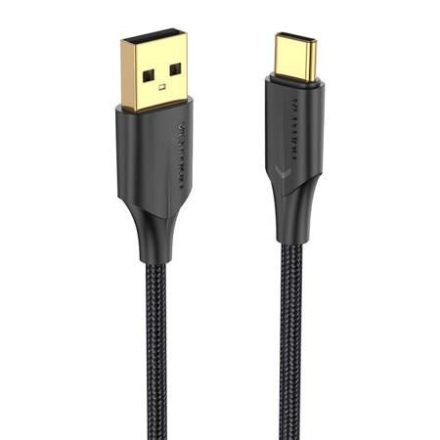 Vention USB-A - USB-C adat,- és töltőkábel 1m fekete (CTFBF)