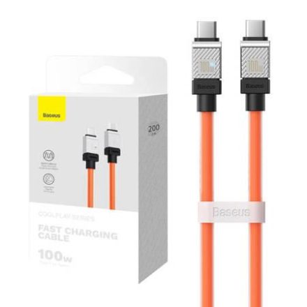 Baseus CoolPlay USB-C - USB-C töltőkábel 100W 2m narancssárga (CAKW000307)