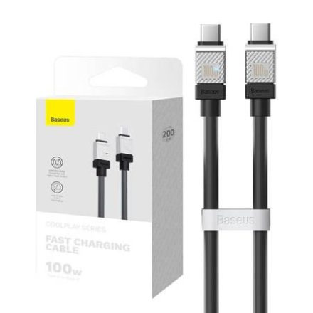 Baseus CoolPlay USB-C - USB-C kábel 100W 2m fekete (CAKW000301)