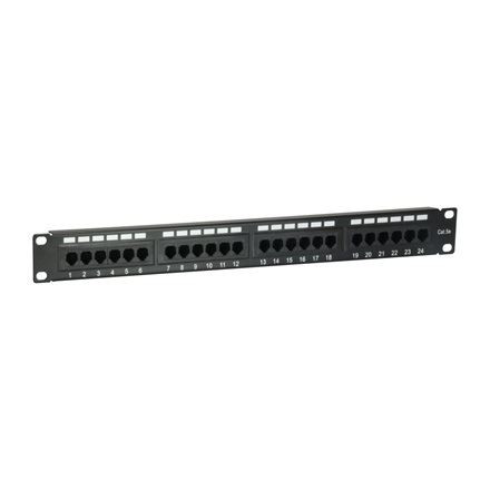 Equip Patch panel 24 port, Cat5e, 1U, árnyékolatlan, fekete (235325)