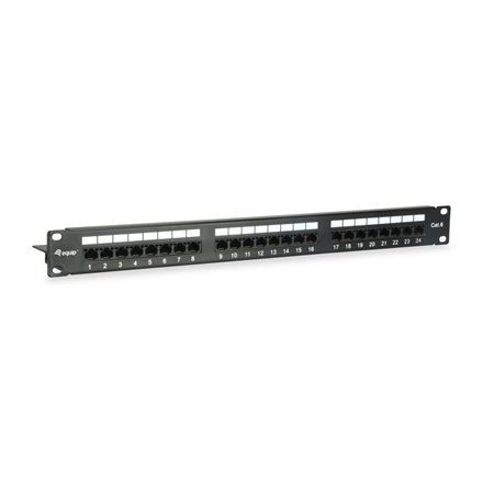 Equip Patch panel 24 port, Cat6, árnyékolatlan, fekete (135425)