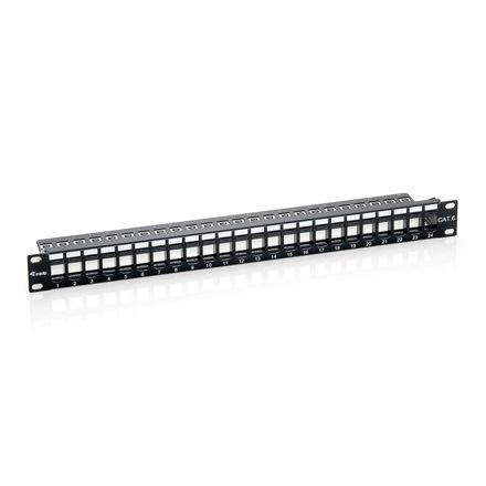 Equip Keystone Patch Panel 24 port, Cat6, 1U, árnyékolatlan, fekete (769224)