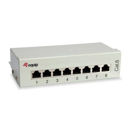 Equip Asztali patch panel 8 port, Cat6, árnyékolt, szürke (227369)