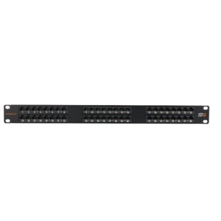 Nikomax UTP patch panel cat.6 48 port 1U (NMC-RP48UE2-1U-BK )