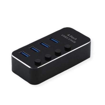 Roline USB 3.2 Gen 1, 4 portos HUB fekete (14.02.5056-5)