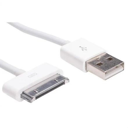 Akyga USB-A - Apple 30-pin kábel 1m fehér (AK-USB-08)