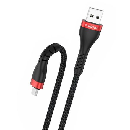 Foneng X82 USB-A - Micro USB 3A töltőkábel 1m fekete