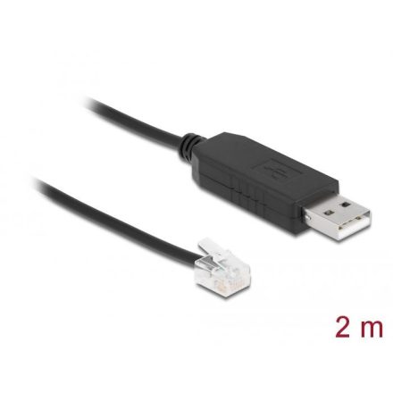 Delock Leadshine USB-A és soros RS-232 RJ12 közötti ESD védelemmel 2 m adapterkábel (66737)