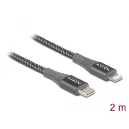 Delock 86632 USB-C - Lightning adat- és töltőkábel 2m szürke (86632)